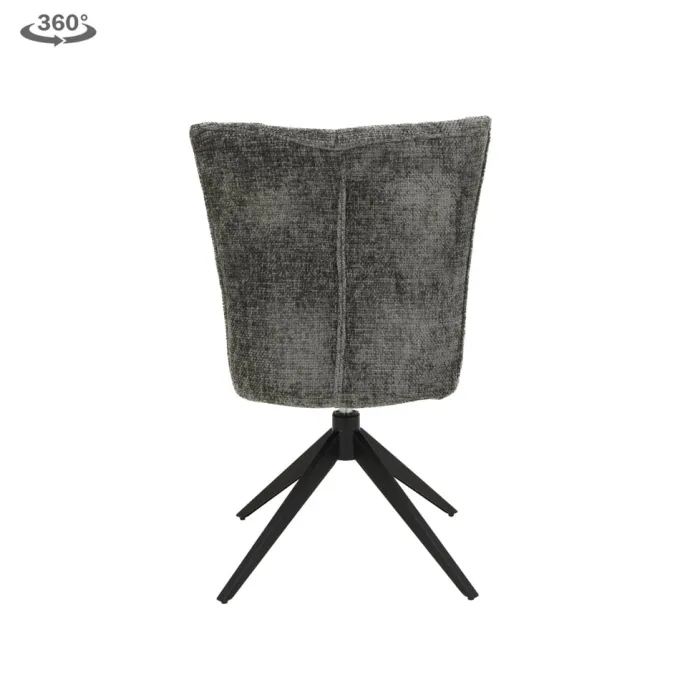 Tower Living Bardi Stoel - fabric Haga 16 charcoal (draaibaar)