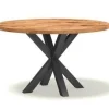 Tower Living Basto ronde eettafel 130 cm - Mangohout & Industrieel design