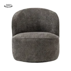 Tower Living Belvi Fauteuil - fabric AJ3019-20 Dark grey (draaibaar)
