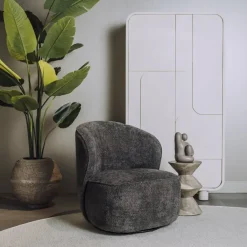 Tower Living Belvi Fauteuil - fabric AJ3019-20 Dark grey (draaibaar)