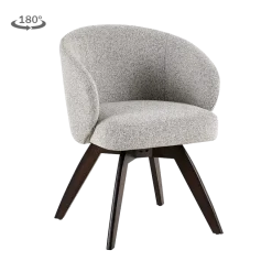 Tower Living Brescia Armstoel - fabric Puente 09 light grey (draaibaar) met espressopot