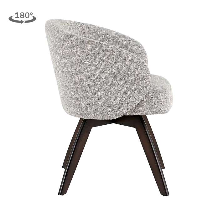 Tower Living Brescia Armstoel - fabric Puente 09 light grey (draaibaar) met espressopot