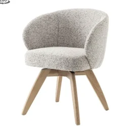 Tower Living Brescia Armstoel - fabric Puente 06 beige white (draaibaar)