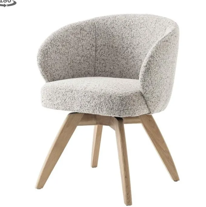 Tower Living Brescia Armstoel - fabric Puente 06 beige white (draaibaar)
