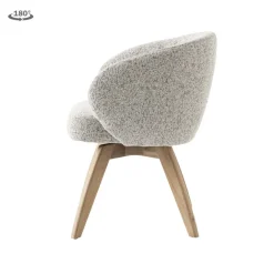 Tower Living Brescia Armstoel - fabric Puente 06 beige white (draaibaar)