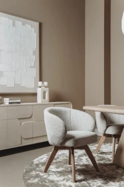 Tower Living Brescia Armstoel - fabric Puente 06 beige white (draaibaar)