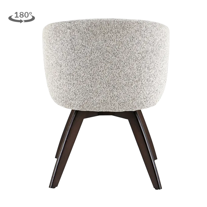 Tower Living Brescia Armstoel - fabric Puente beige wit - Espresso draaibaar