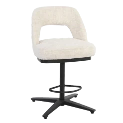 Tower Living Caldes Barstoel - fabric Ted 24 off-white (draaibaar)