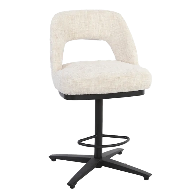 Tower Living Caldes Barstoel - fabric Ted 24 off-white (draaibaar)