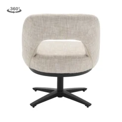 Tower Living Caldes Lounge Stoel - fabric TED 24 off white (draaibaar)