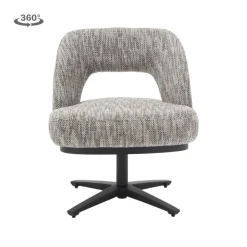 Tower Living Caldes Lounge Stoel - fabric TED 8 white-grey (draaibaar)