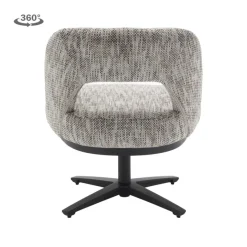 Tower Living Caldes Lounge Stoel - fabric TED 8 white-grey (draaibaar)
