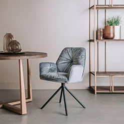 Tower Living Eetkamerstoel Palma - groen, grijs en geel