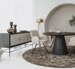 Tower Living Eettafel Premana rond - 150x150 – zwart