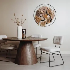 Tower Living Eettafel Premana rond - 130 x 130 – bruin
