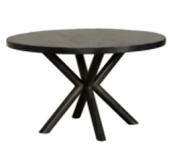 Tower Living Eettafel rond Selva mango zwart Ø 130 cm