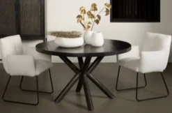 Tower Living Eettafel rond Selva mango zwart Ø 130 cm