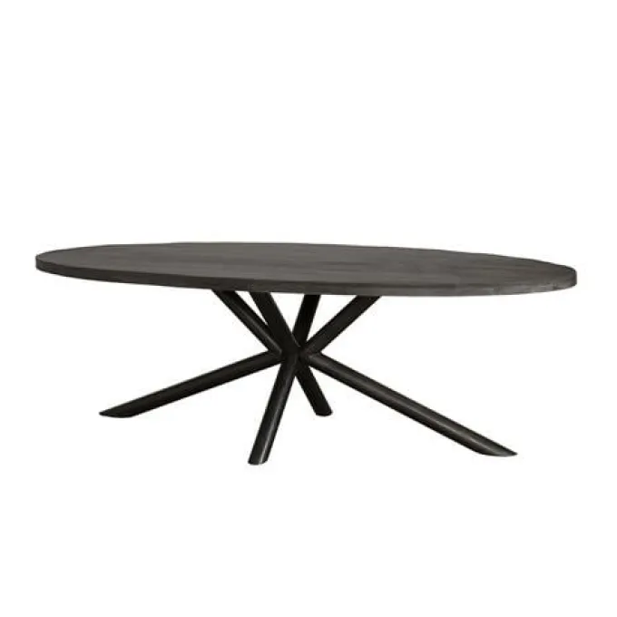 Tower Living Eettafel Selva zwart mango ovaal - 200, 220 of 240 cm