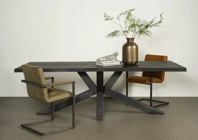 Tower Living Eettafel Sovana Live edge blank of zwart - diverse afmetingen