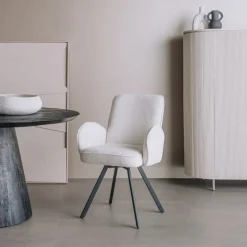 Tower Living Eettafelstoel Livo draaistoel Ascot 1 wit