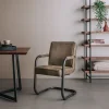 Tower Living Eettafelstoel Volano - Groen, cognac en antraciet
