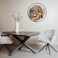 Tower Living Eettafel Trivero 150x150 Mango zwart
