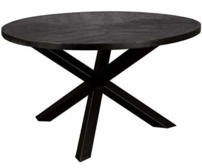Tower Living Eettafel Viola mango rond - 130 – zwart