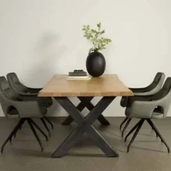 Tower Living Eettafel Xara Live edge blank of zwart - diverse afmetingen