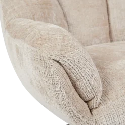 Tower Living Force Fauteuil met hocker - Cremona 14 beige (draaibaar)
