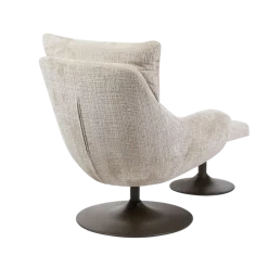 Tower Living Force Fauteuil met hocker - Cremona 14 beige (draaibaar)