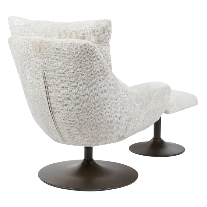 Tower Living Force Fauteuil met hocker - Cremona 02 zand (draaibaar)