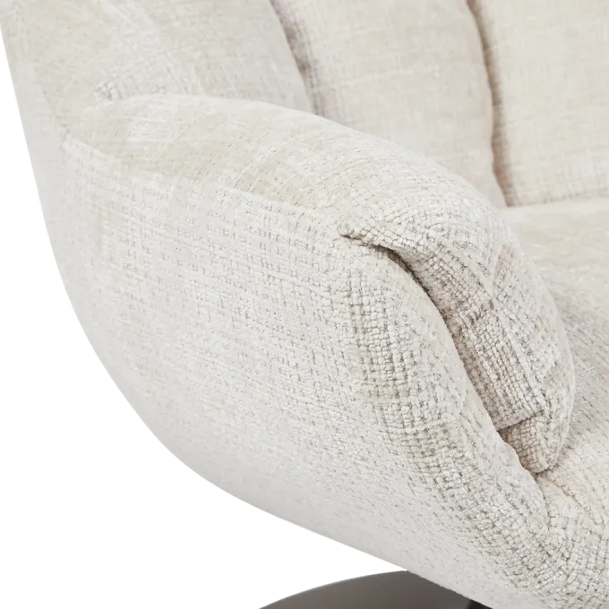 Tower Living Force Fauteuil met hocker - Cremona 02 zand (draaibaar)