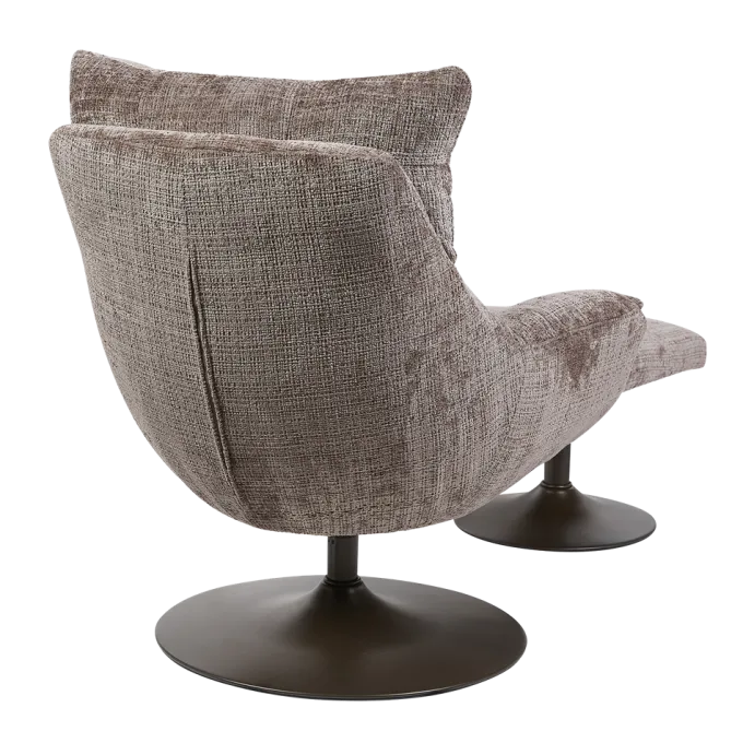 Tower Living Force Fauteuil met hocker - Cremona 24 clay (draaibaar)