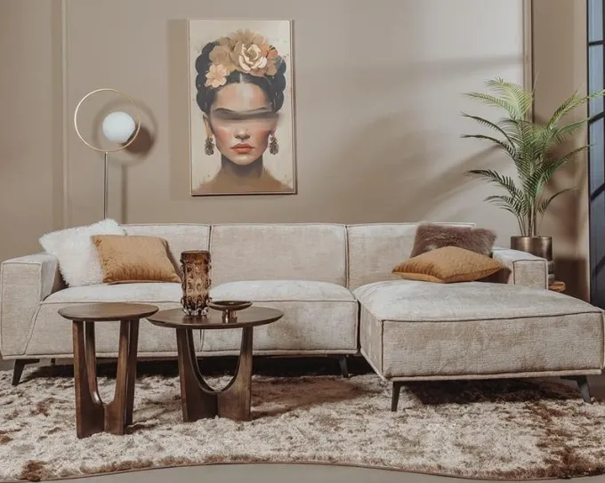 Tower Living Leeds 2 5-AL + Chaise R - Touch 102 Beige