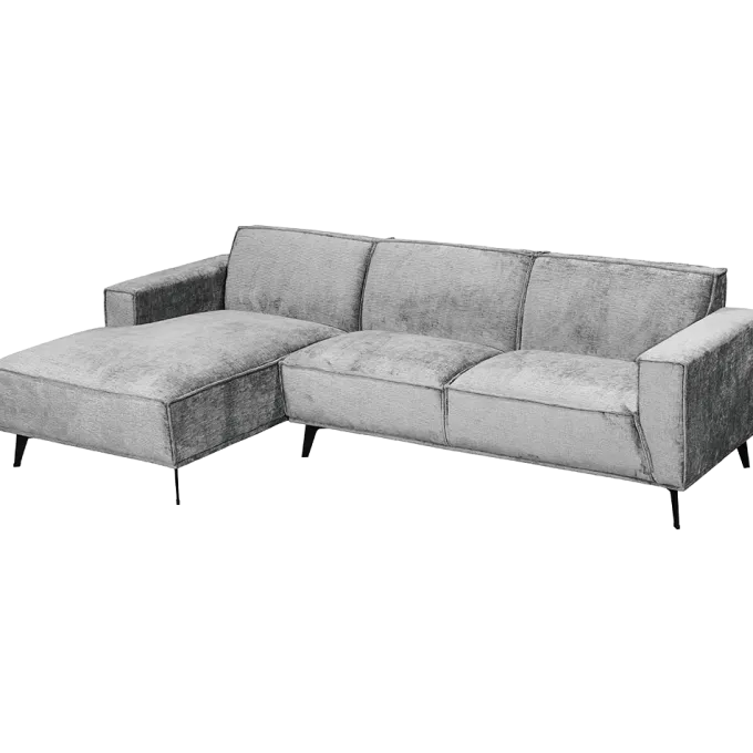 Tower Living Leeds 2 5-AR + Chaise L - Touch 27 Light grey