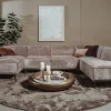 Tower Living Leeds Chaise Links - 2 5 zits - Ottoman Rechts - Touch 04 Taupe