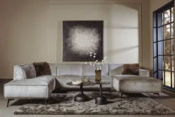 Tower Living Leeds Chaise R - 2 5 - Ottoman L - Touch 27 Light grey