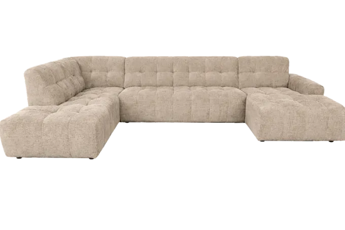 Tower Living Memphis Chaise Longue – 3 zits - Ottoman Links - Haga 30 beige