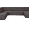Tower Living Memphis Chaise Longe – 3 zits - Ottoman Links - Haga 16 charcoal
