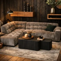 Tower Living Memphis 3 zits + Ottoman Links - Haga 16 charcoal