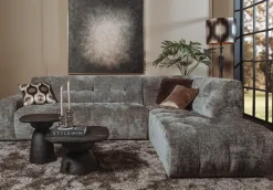Tower Living Memphis 3 zits + Ottoman Rechts - Haga 16 charcoal