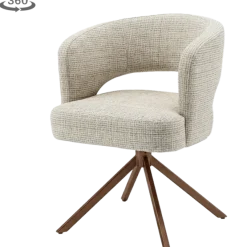 Tower Living Mura Armstoel - Cremona 14 beige - frame anodic (draaibaar)
