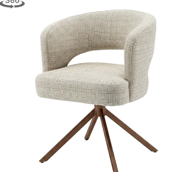 Tower Living Mura Armstoel - Cremona 14 beige - frame anodic (draaibaar)