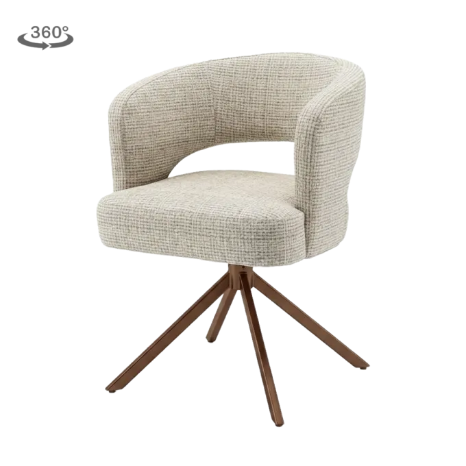 Tower Living Mura Armstoel - Cremona 14 beige - frame anodic (draaibaar)