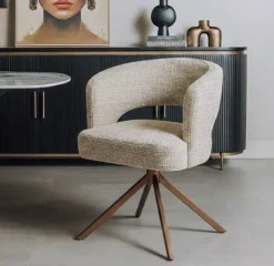 Tower Living Mura Armstoel - Cremona 14 beige - frame anodic (draaibaar)