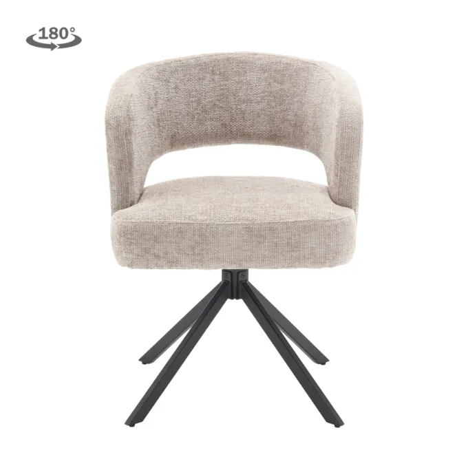 Tower Living Mura Armstoel - fabric Haga 30 beige (draaibaar)