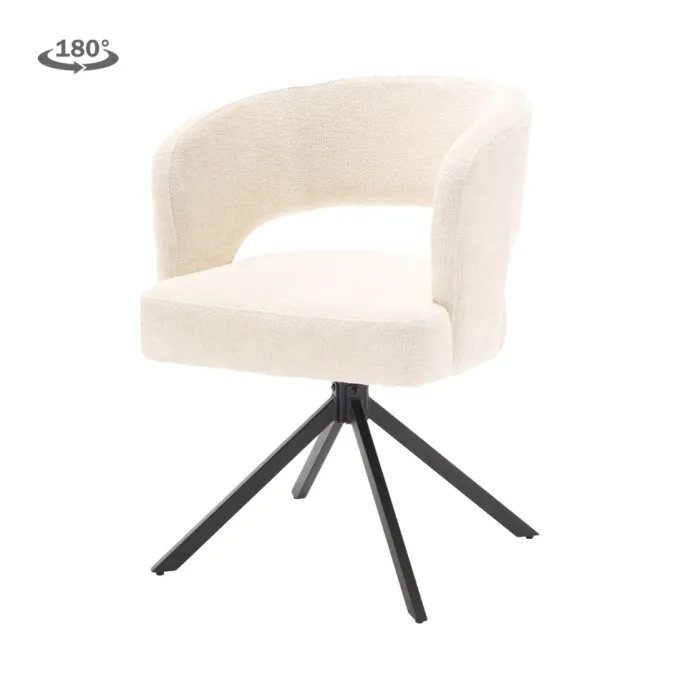Tower Living Mura Armstoel - fabric Haga 23 pearl (draaibaar)