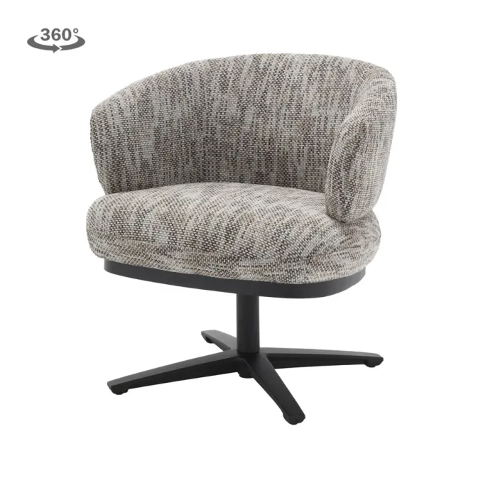 Tower Living Perca Lounge Armstoel - fabric TED 8 white-grey