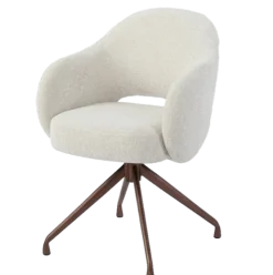 Tower Living Porto Armstoel - Toro 25 cream - frame Anodic brown (draaibaar)