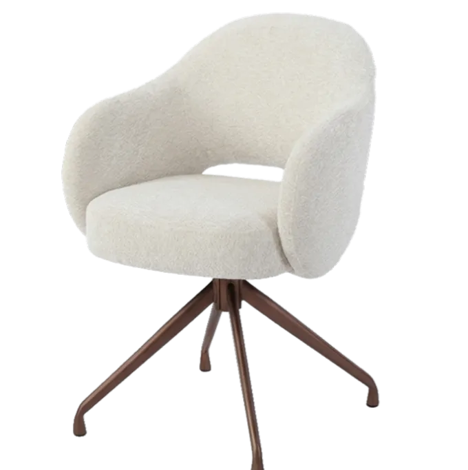 Tower Living Porto Armstoel - Toro 25 cream - frame Anodic brown (draaibaar)